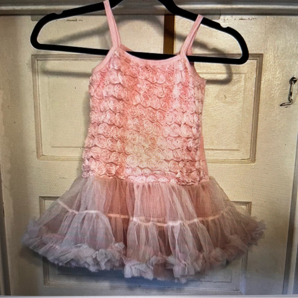 Think Pink Bows Baby Toddler Dress Pink Floral Halter Lined Flower Girl Easter